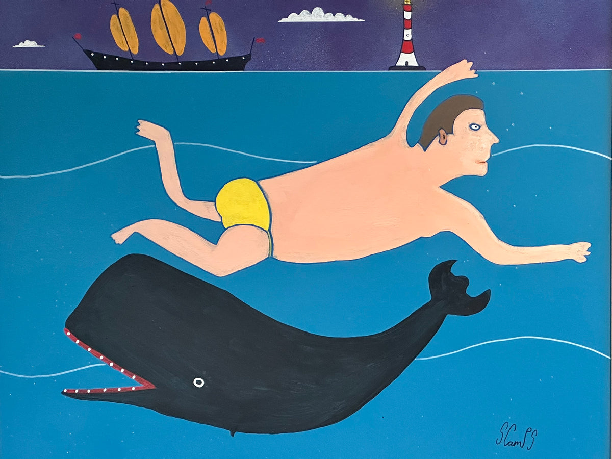 Steve Camps (b.1957) - The Wild Swimmer