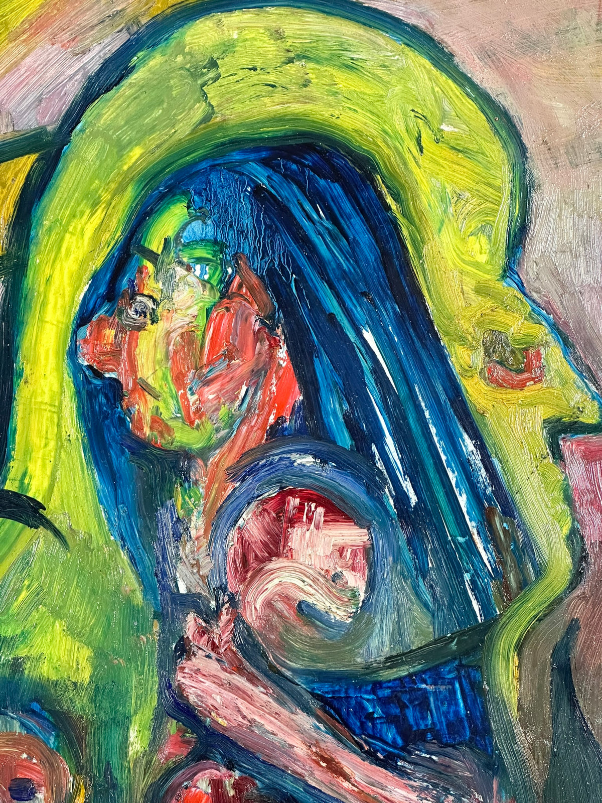 James Lawrence Isherwood (1917-1989) - Mother Lily with Children - Original Oil on Board