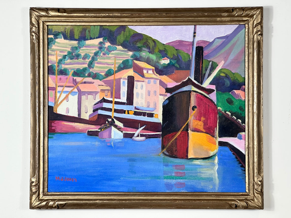 Mary J Jones - Wife of Ernest Yarrow-Jones - Bateaux Cassis Signed Oil on Canvas