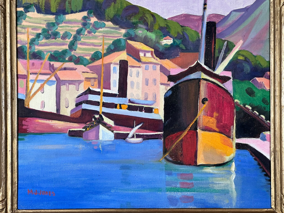 Mary J Jones - Wife of Ernest Yarrow-Jones - Bateaux Cassis Signed Oil on Canvas