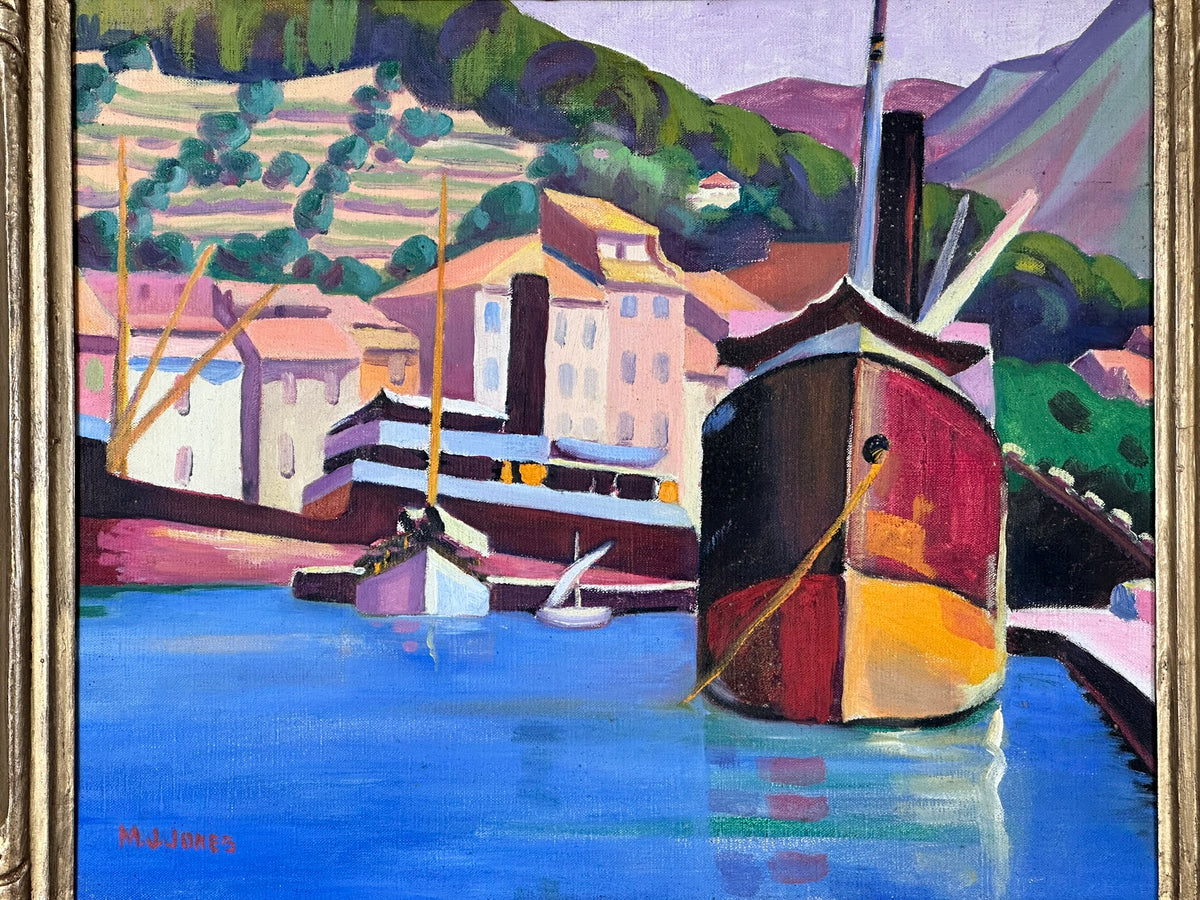 Mary J Jones - Wife of Ernest Yarrow-Jones - Bateaux Cassis Signed Oil on Canvas