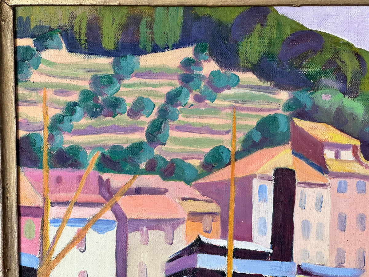 Mary J Jones - Wife of Ernest Yarrow-Jones - Bateaux Cassis Signed Oil on Canvas