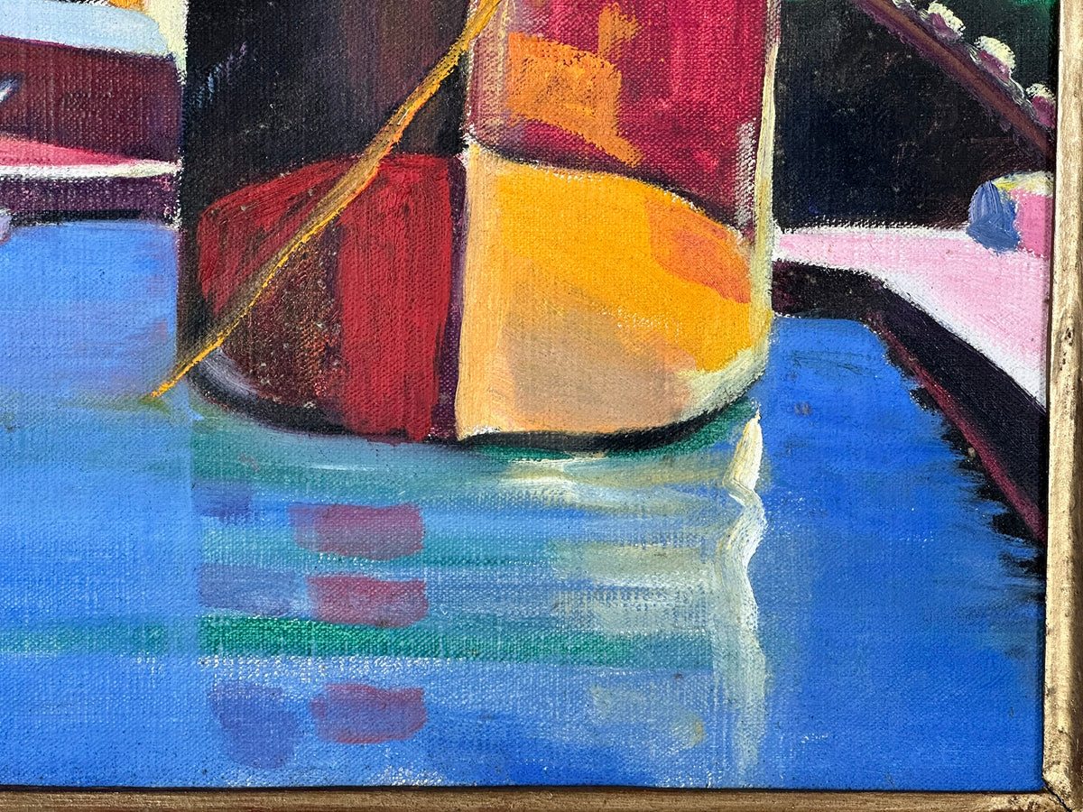 Mary J Jones - Wife of Ernest Yarrow-Jones - Bateaux Cassis Signed Oil on Canvas