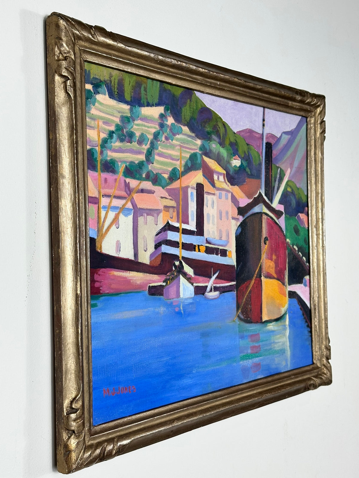 Mary J Jones - Wife of Ernest Yarrow-Jones - Bateaux Cassis Signed Oil on Canvas