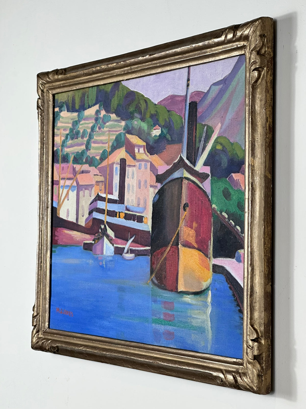 Mary J Jones - Wife of Ernest Yarrow-Jones - Bateaux Cassis Signed Oil on Canvas