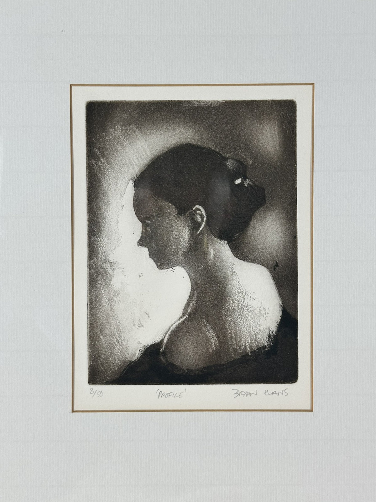 Bryan Evans (b. 1964) - " Profile " Signed Limited Edition Etching 8/50 Nude Study Framed