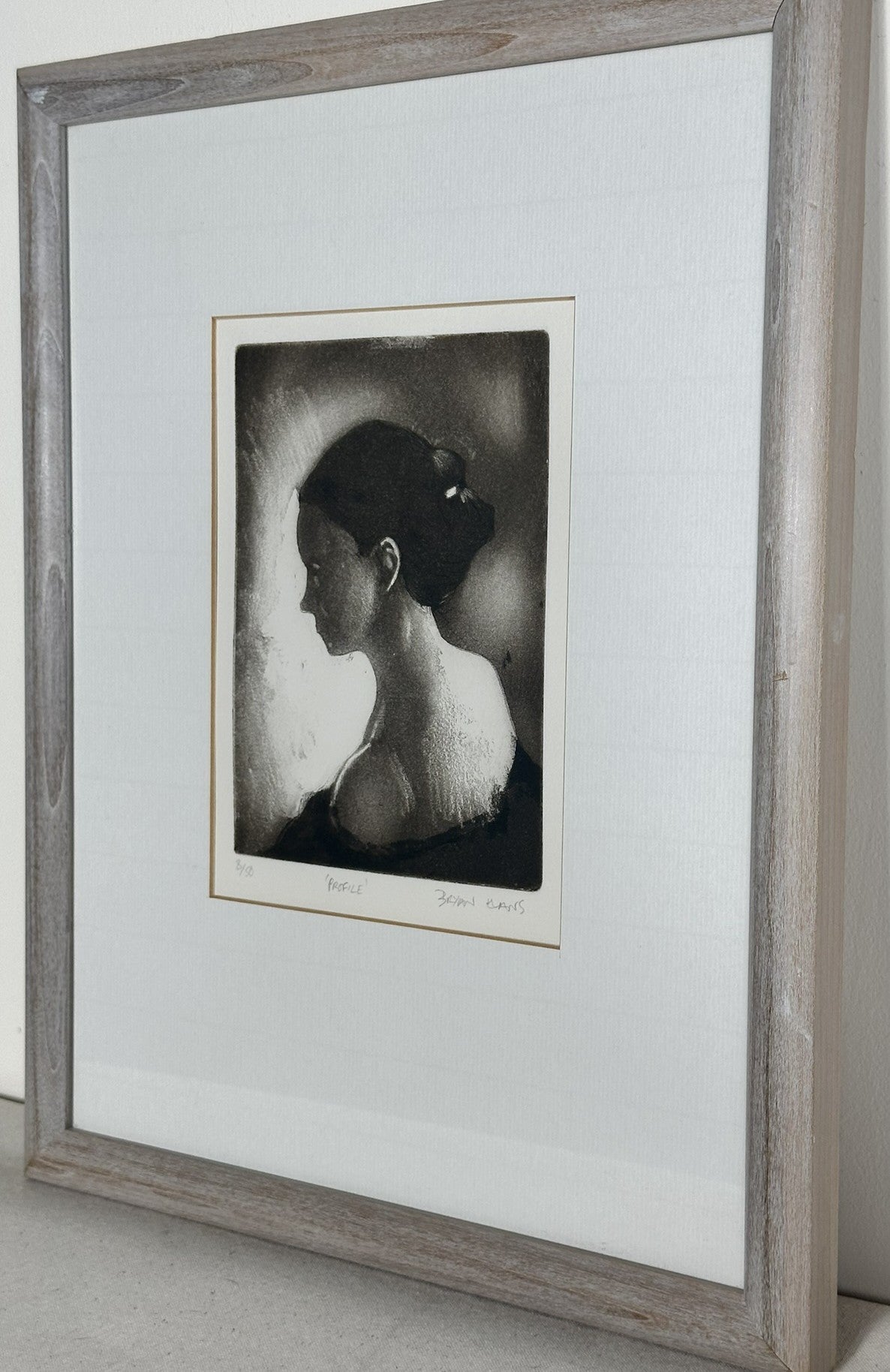 Bryan Evans (b. 1964) - " Profile " Signed Limited Edition Etching 8/50 Nude Study Framed