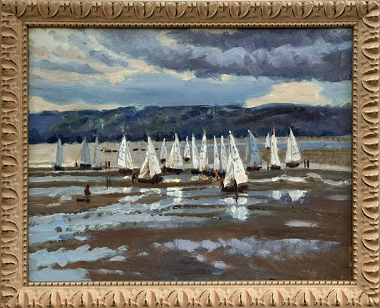 Keith Gardner RCA (1933-2025) - White Sails, River Dee / Men in Red with White Sails