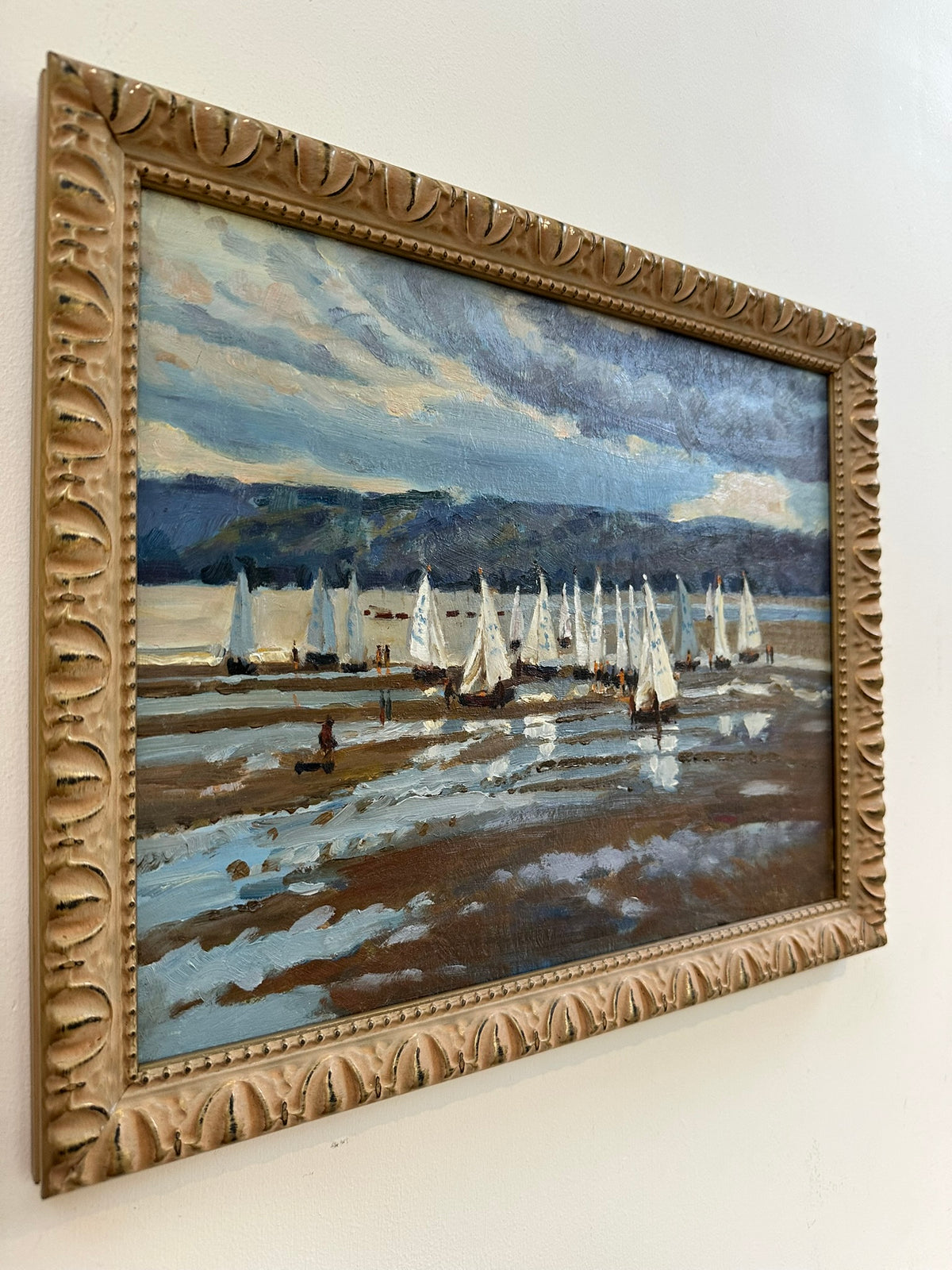 Keith Gardner RCA (1933-2025) - White Sails, River Dee / Men in Red with White Sails