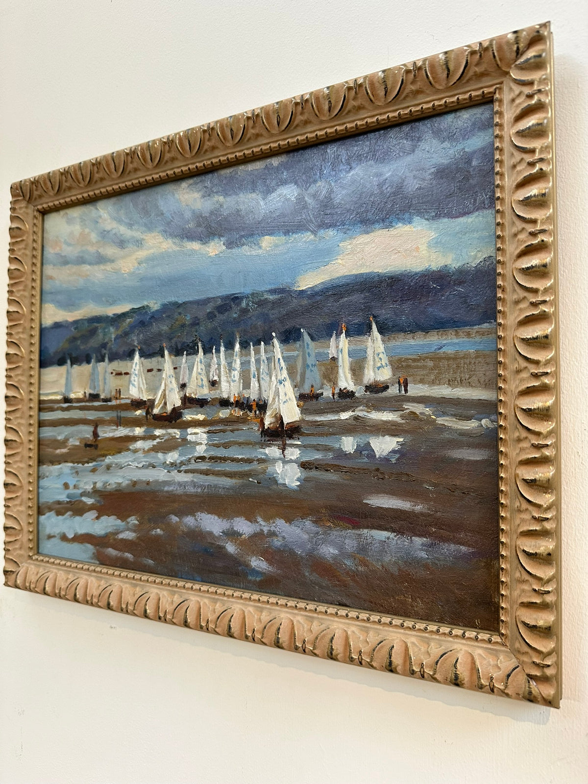 Keith Gardner RCA (1933-2025) - White Sails, River Dee / Men in Red with White Sails