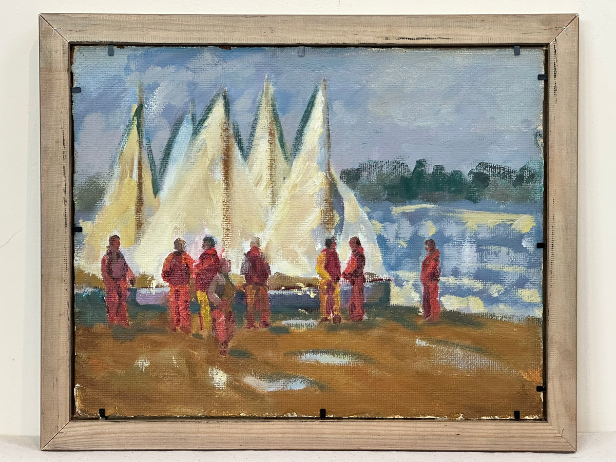 Keith Gardner RCA (1933-2025) - White Sails, River Dee / Men in Red with White Sails