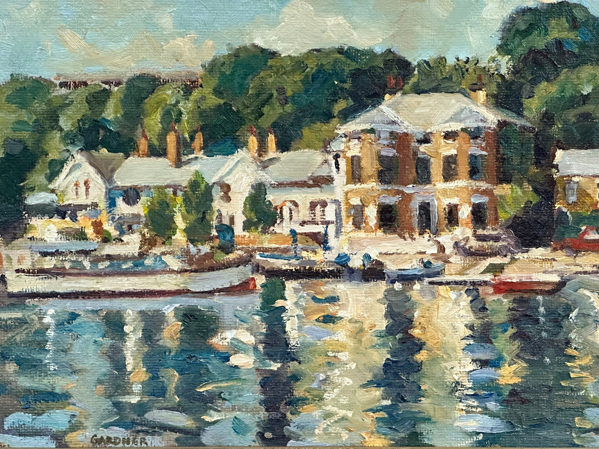 Keith Gardner RCA (1933-2025) - Boats and Buildings, Chester / People Outside St John's Church, Frankby