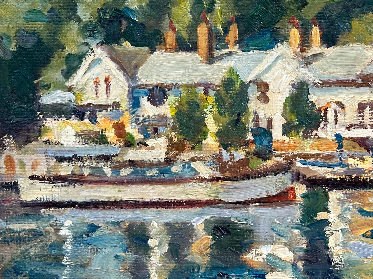 Keith Gardner RCA (1933-2025) - Boats and Buildings, Chester / People Outside St John's Church, Frankby