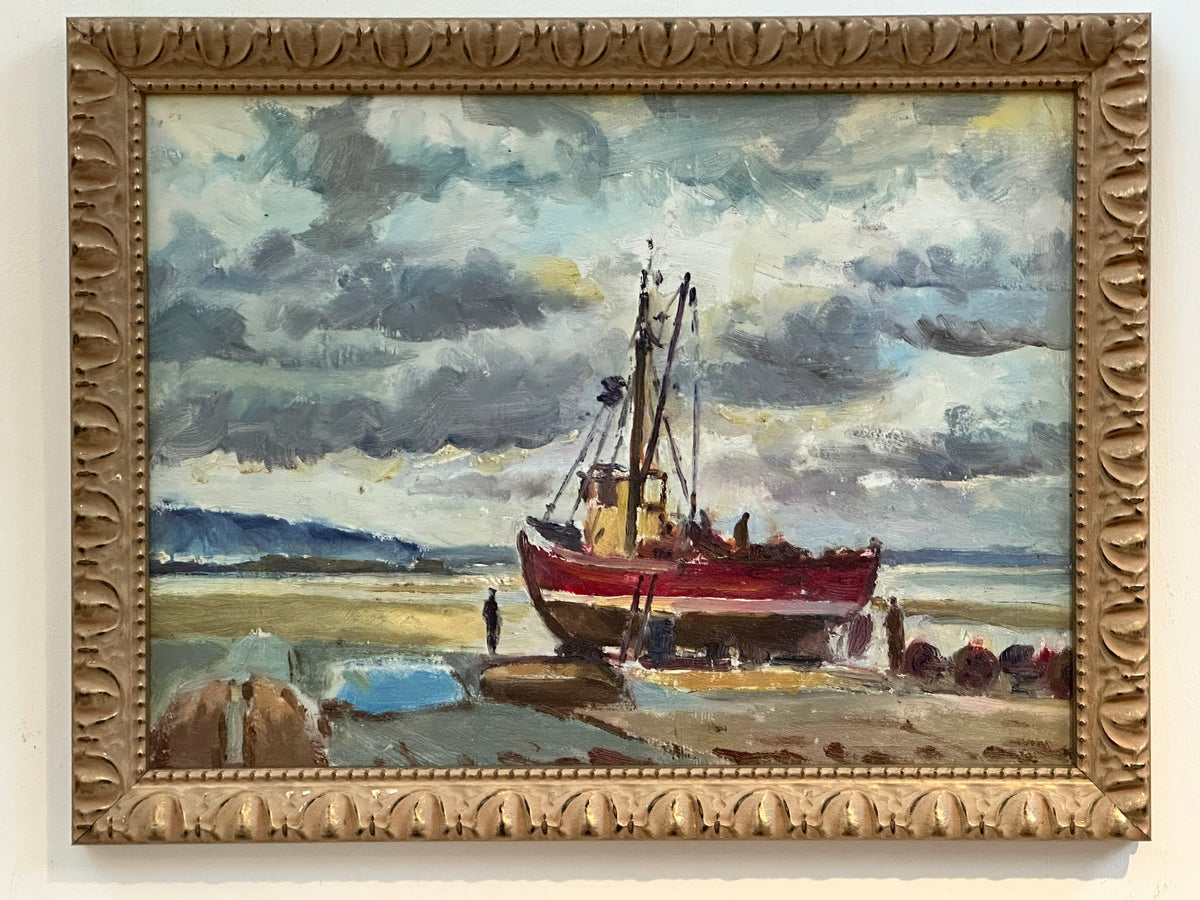 Keith Gardner RCA (1933-2025) - Boat on Heswall Shore / Landscape Fields and Trees