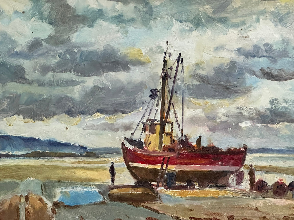 Keith Gardner RCA (1933-2025) - Boat on Heswall Shore / Landscape Fields and Trees