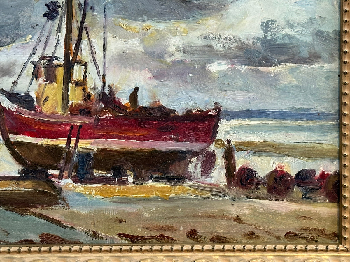 Keith Gardner RCA (1933-2025) - Boat on Heswall Shore / Landscape Fields and Trees