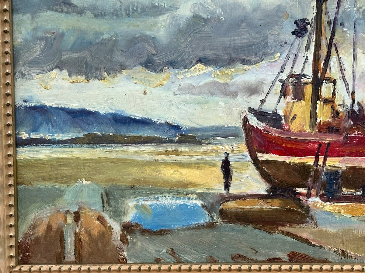 Keith Gardner RCA (1933-2025) - Boat on Heswall Shore / Landscape Fields and Trees