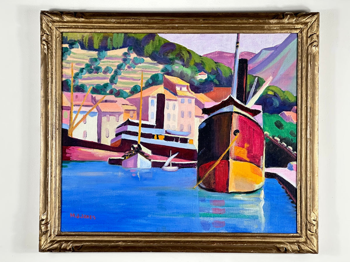 Mary J Jones - Wife of Ernest Yarrow-Jones - Bateaux Cassis Signed Oil on Canvas