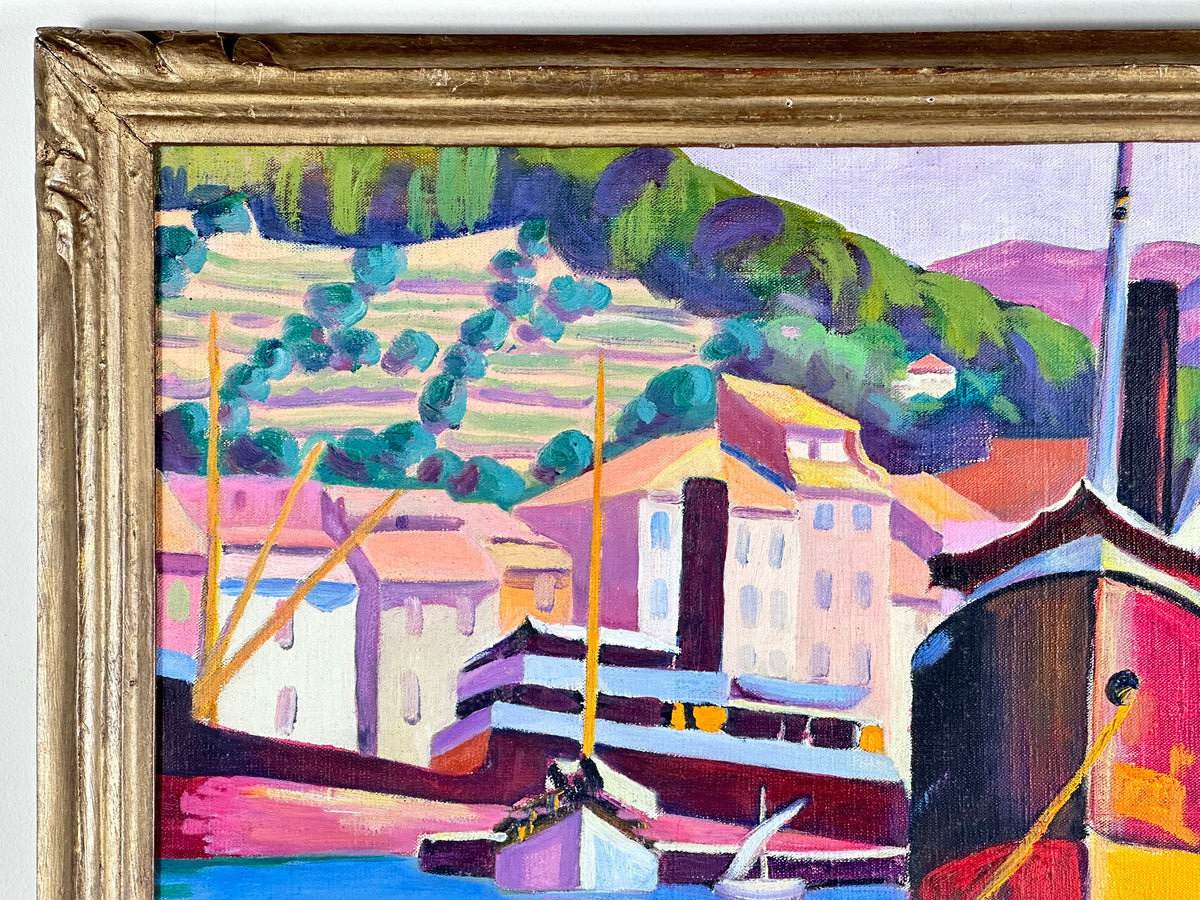 Mary J Jones - Wife of Ernest Yarrow-Jones - Bateaux Cassis Signed Oil on Canvas