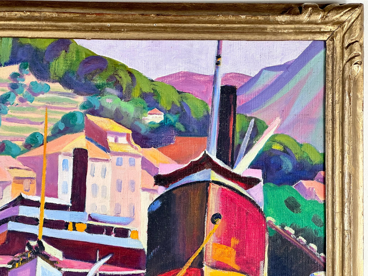 Mary J Jones - Wife of Ernest Yarrow-Jones - Bateaux Cassis Signed Oil on Canvas