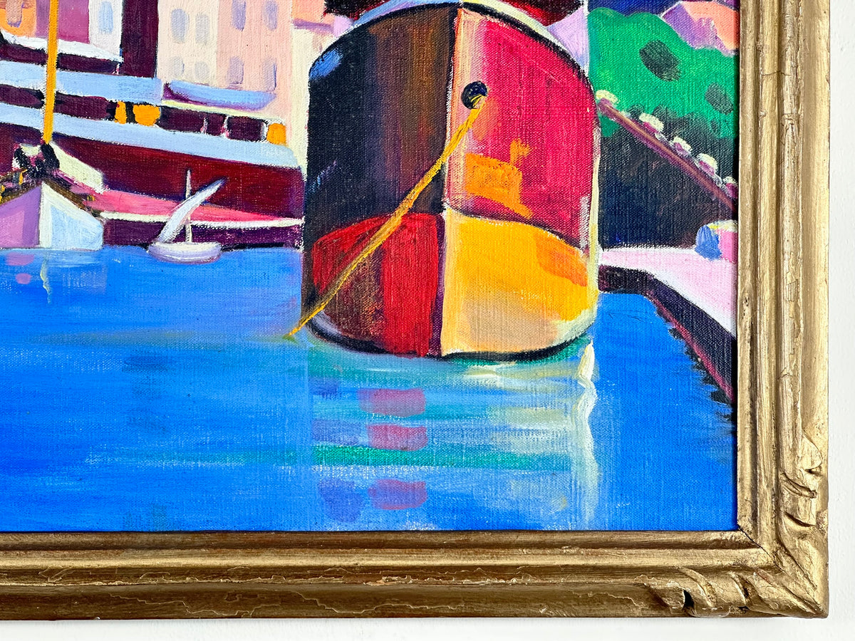 Mary J Jones - Wife of Ernest Yarrow-Jones - Bateaux Cassis Signed Oil on Canvas