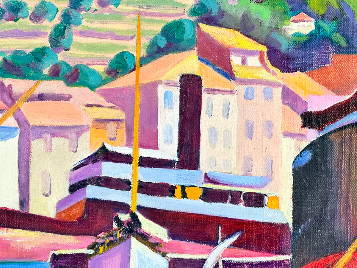 Mary J Jones - Wife of Ernest Yarrow-Jones - Bateaux Cassis Signed Oil on Canvas