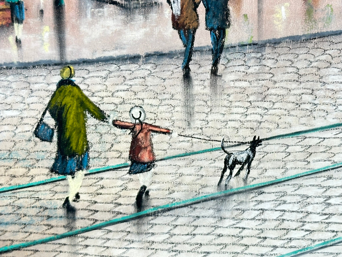 Bernard McMullen (1952-2015) - Albert Square, Manchester, with Trams