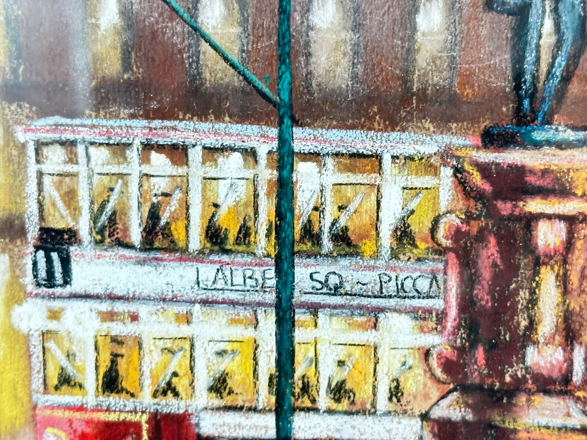 Bernard McMullen (1952-2015) - Albert Square, Manchester, with Trams
