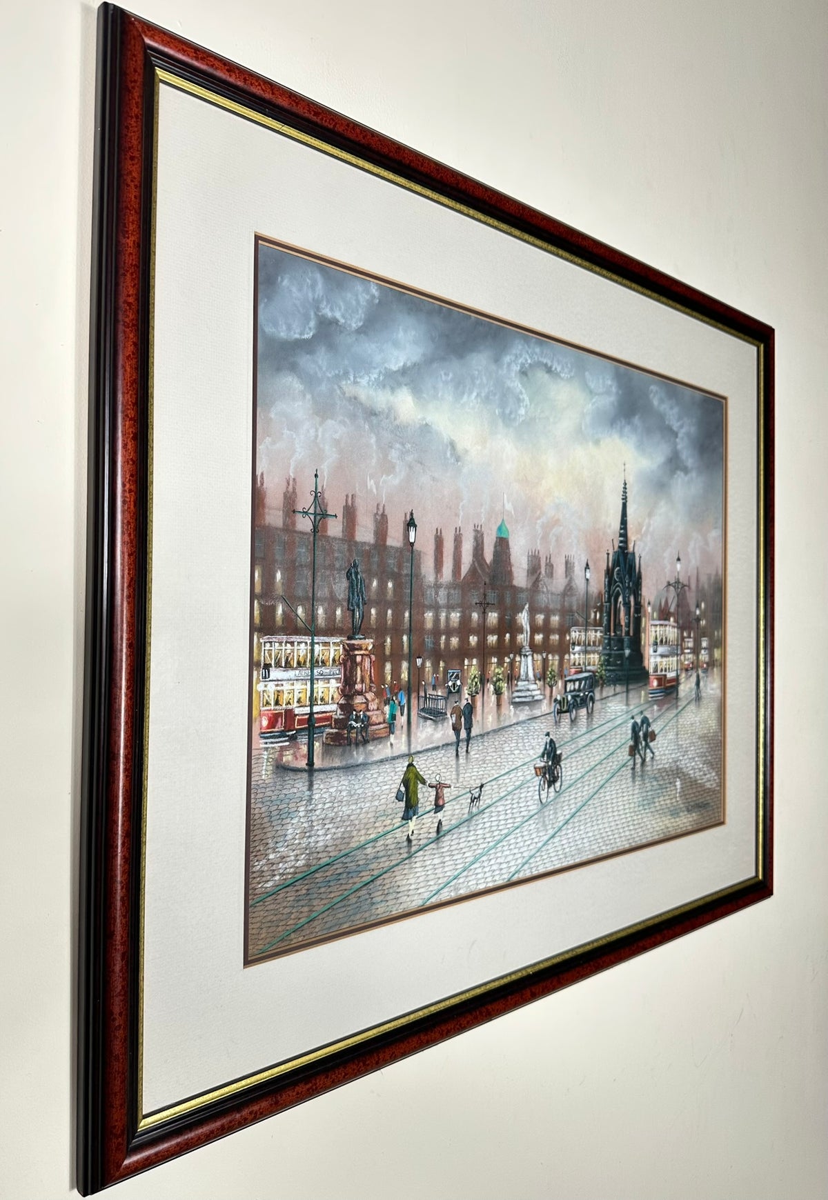Bernard McMullen (1952-2015) - Albert Square, Manchester, with Trams