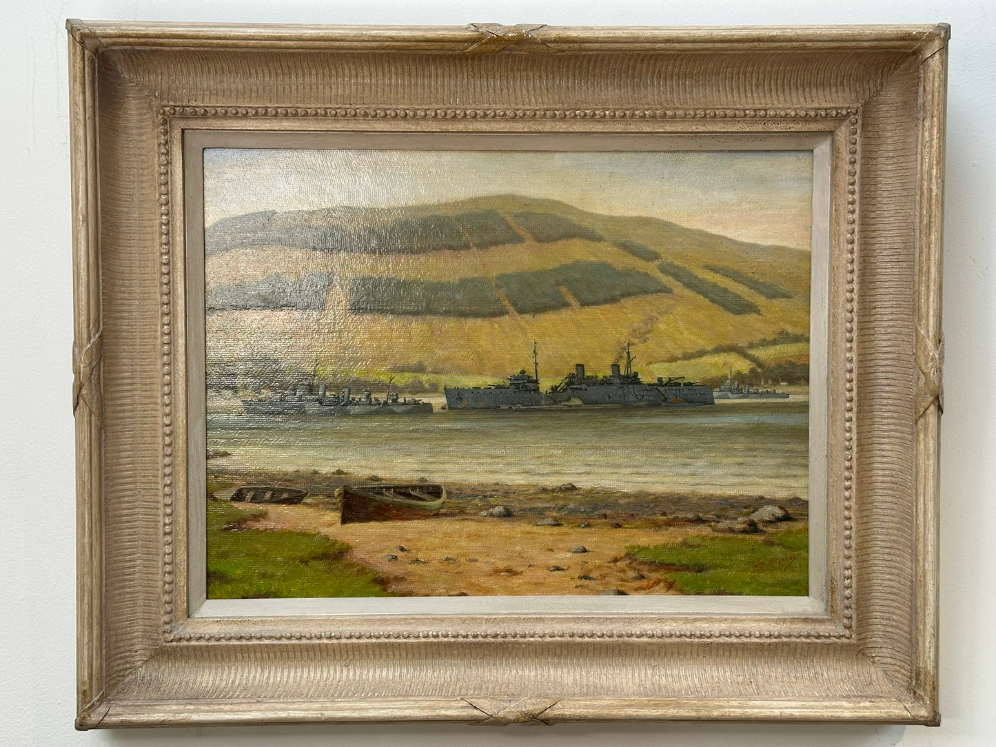 Joseph McInnes - Original Naval Oil - HMS Tuna & HMS Forth Holy Loch WWII