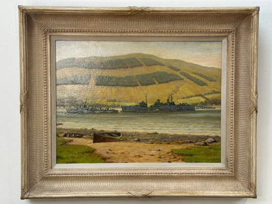 Joseph McInnes - Original Naval Oil - HMS Tuna & HMS Forth Holy Loch WWII