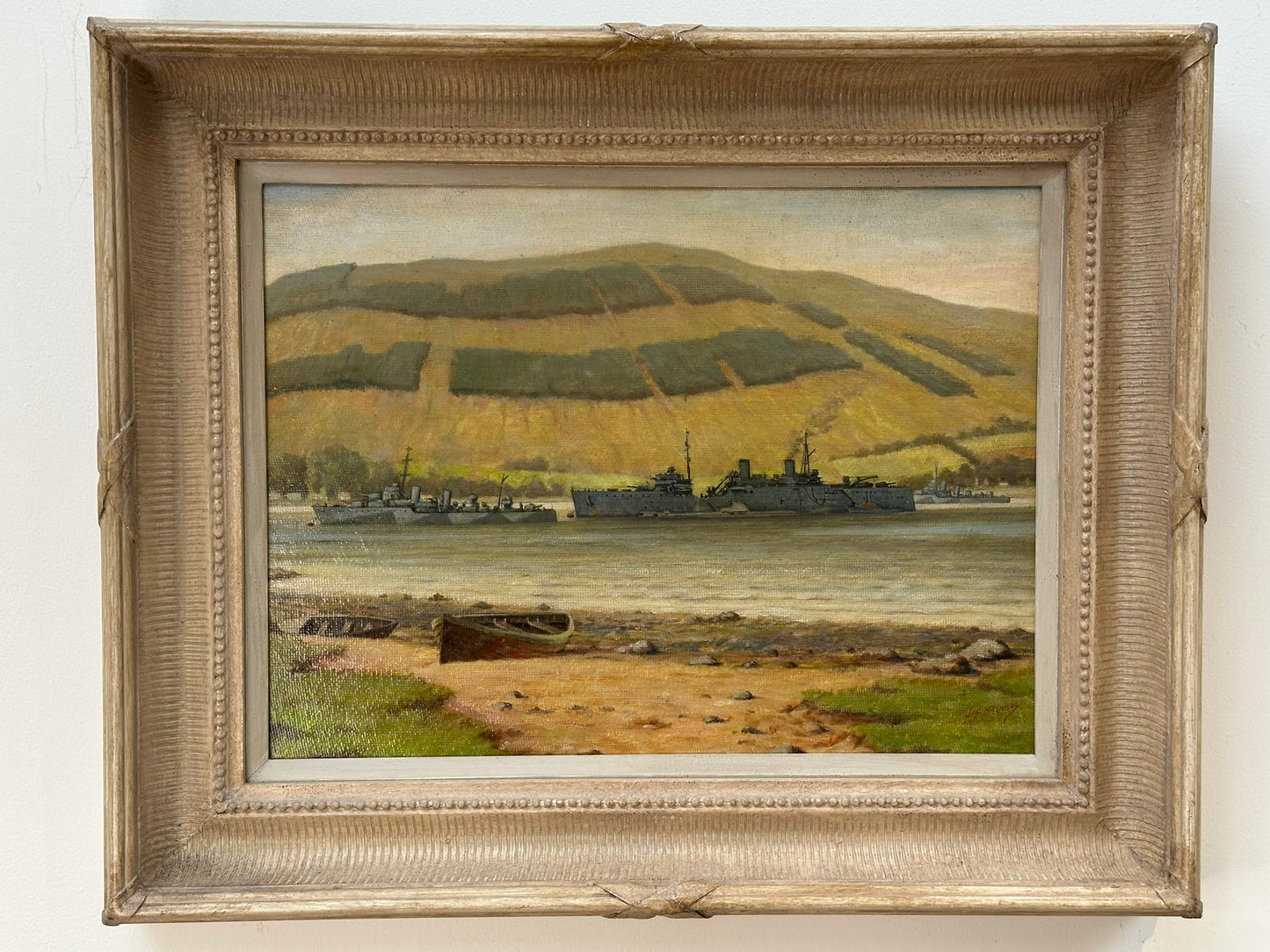 Joseph McInnes - Original Naval Oil - HMS Tuna & HMS Forth Holy Loch WWII