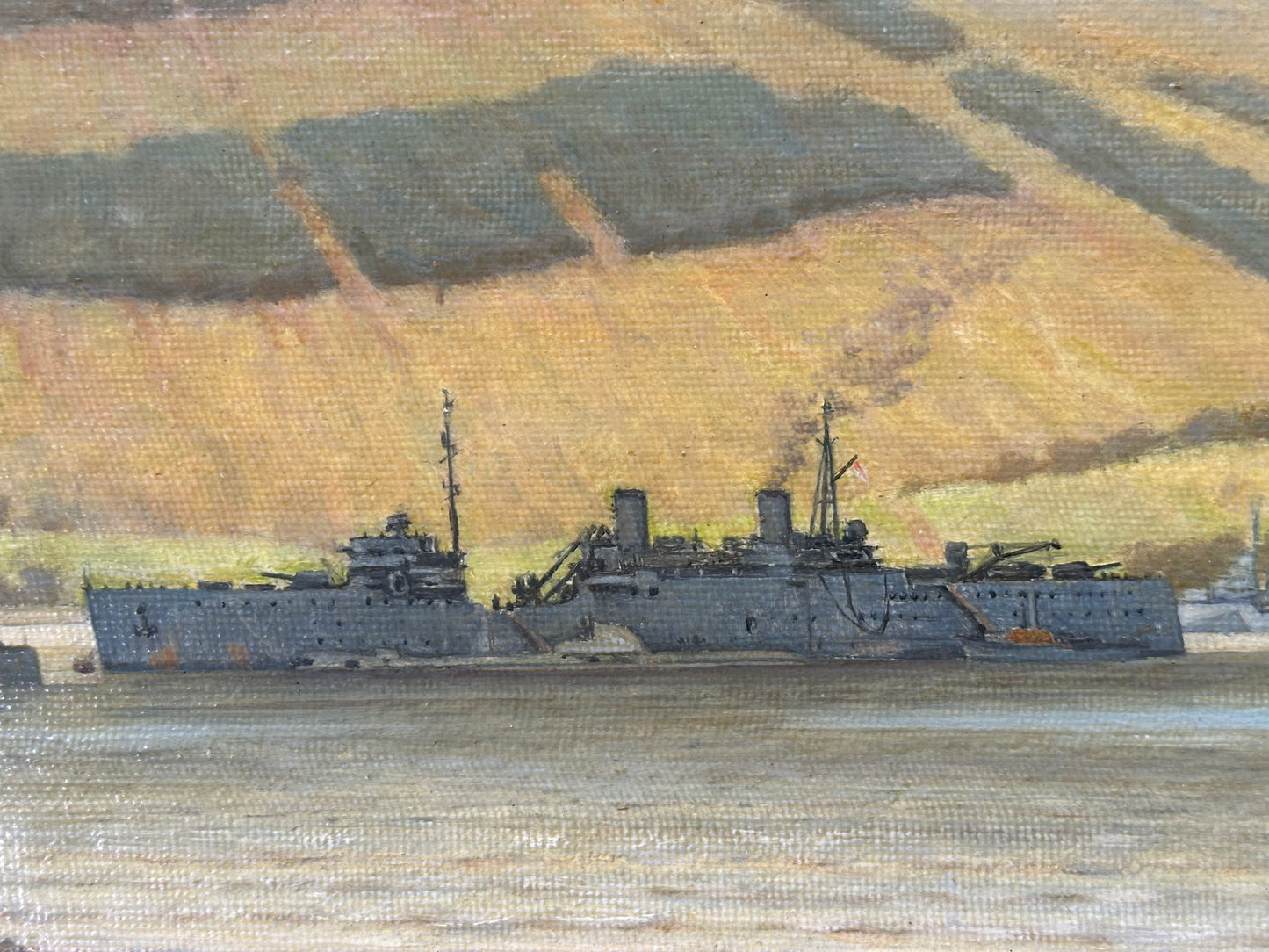 Joseph McInnes - Original Naval Oil - HMS Tuna & HMS Forth Holy Loch WWII