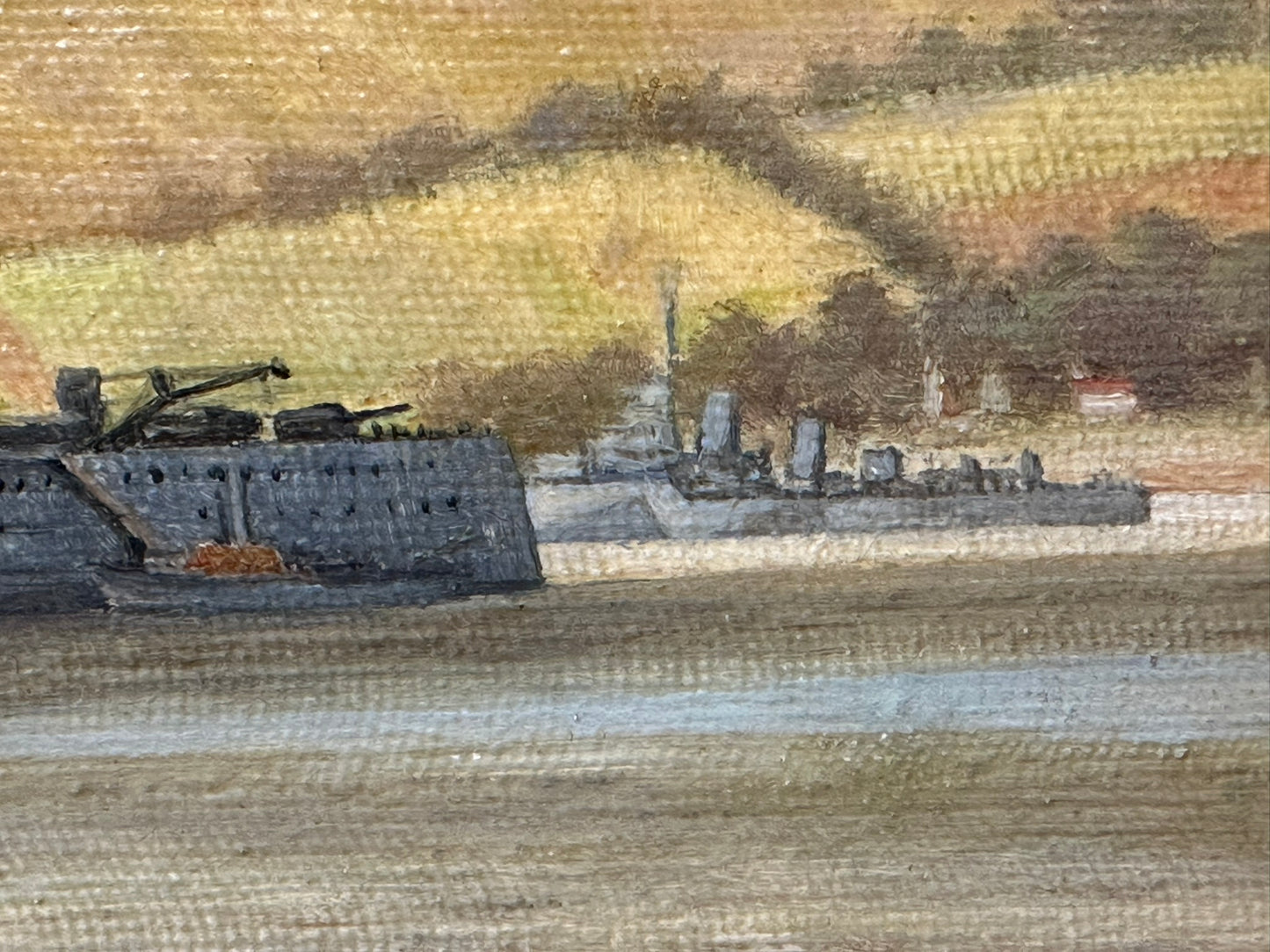 Joseph McInnes - Original Naval Oil - HMS Tuna & HMS Forth Holy Loch WWII