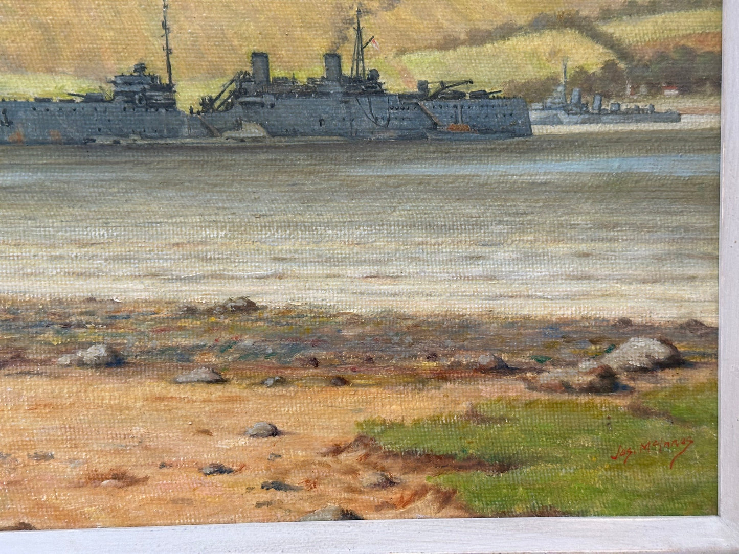 Joseph McInnes - Original Naval Oil - HMS Tuna & HMS Forth Holy Loch WWII