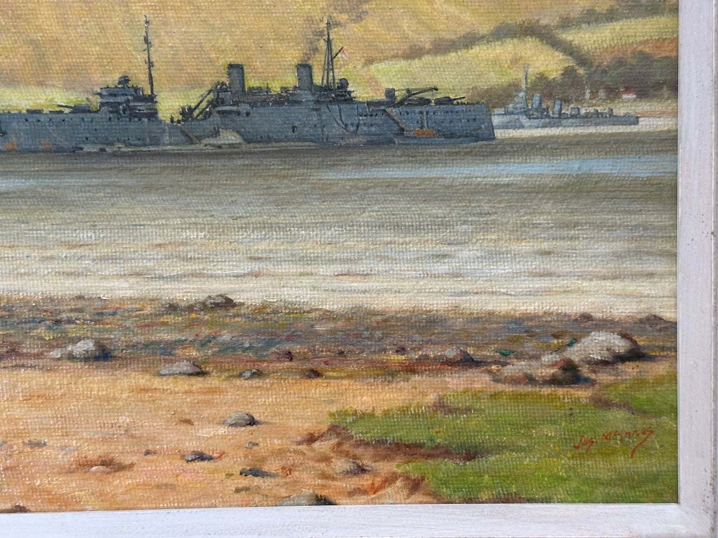 Joseph McInnes - Original Naval Oil - HMS Tuna & HMS Forth Holy Loch WWII