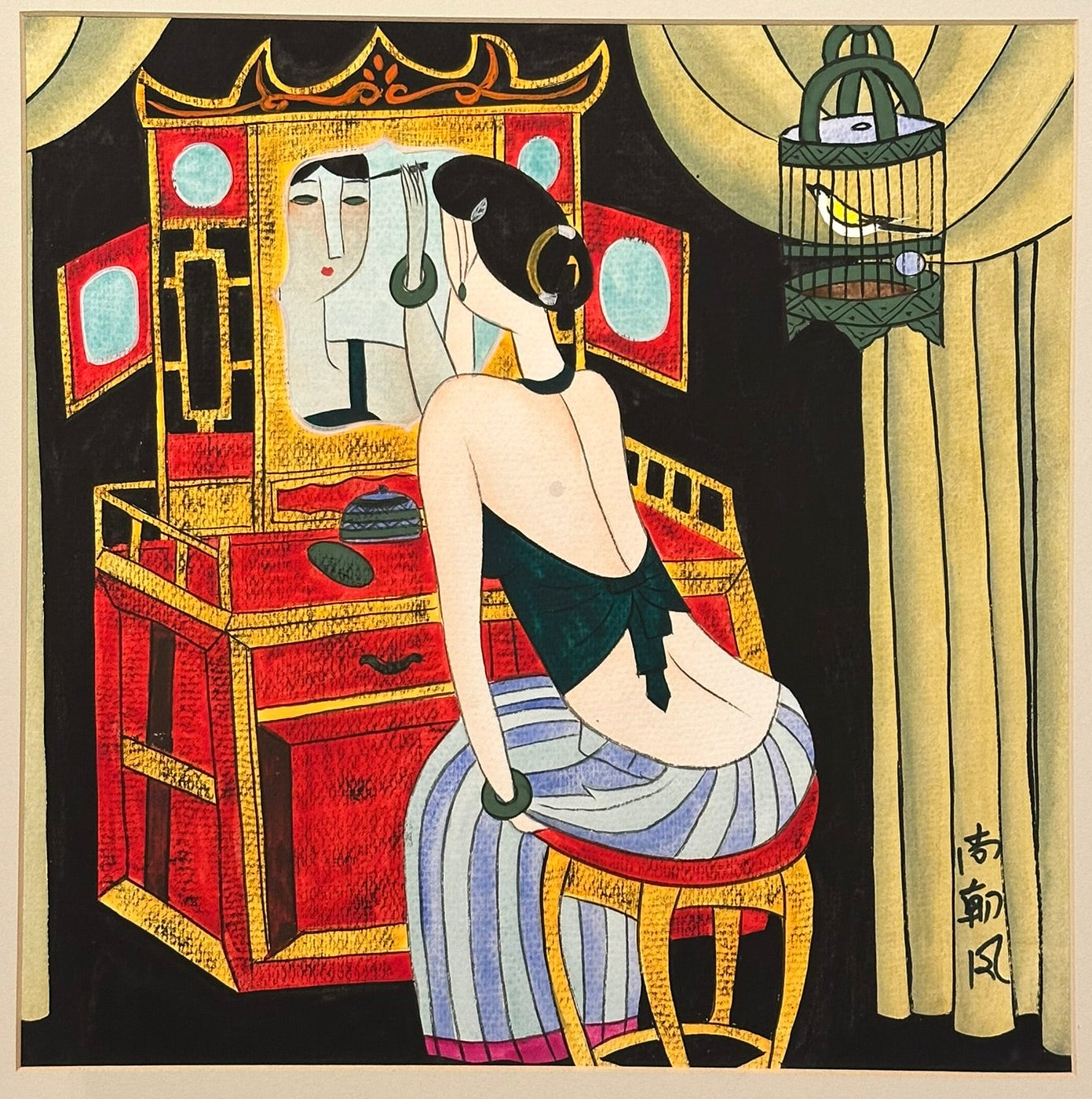 Milly (Shang Chaofeng) Female Make Up - Original Chinese Ink Painting Exhibited