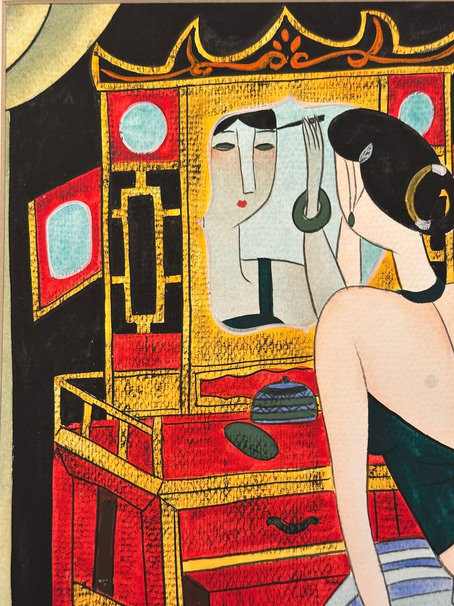Milly (Shang Chaofeng) Female Make Up - Original Chinese Ink Painting Exhibited