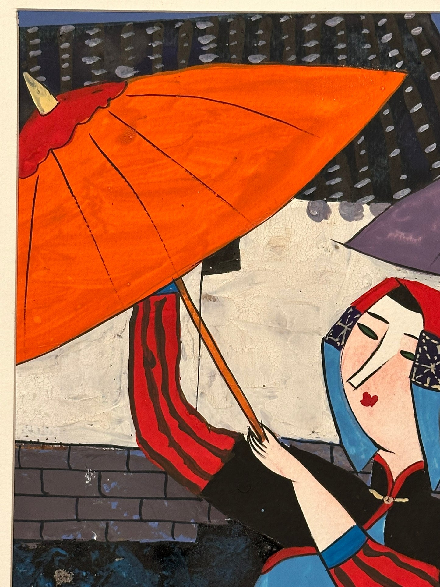 Milly (Shang Chaofeng) Parasol Ladies - Original Chinese Ink Painting Exhibited