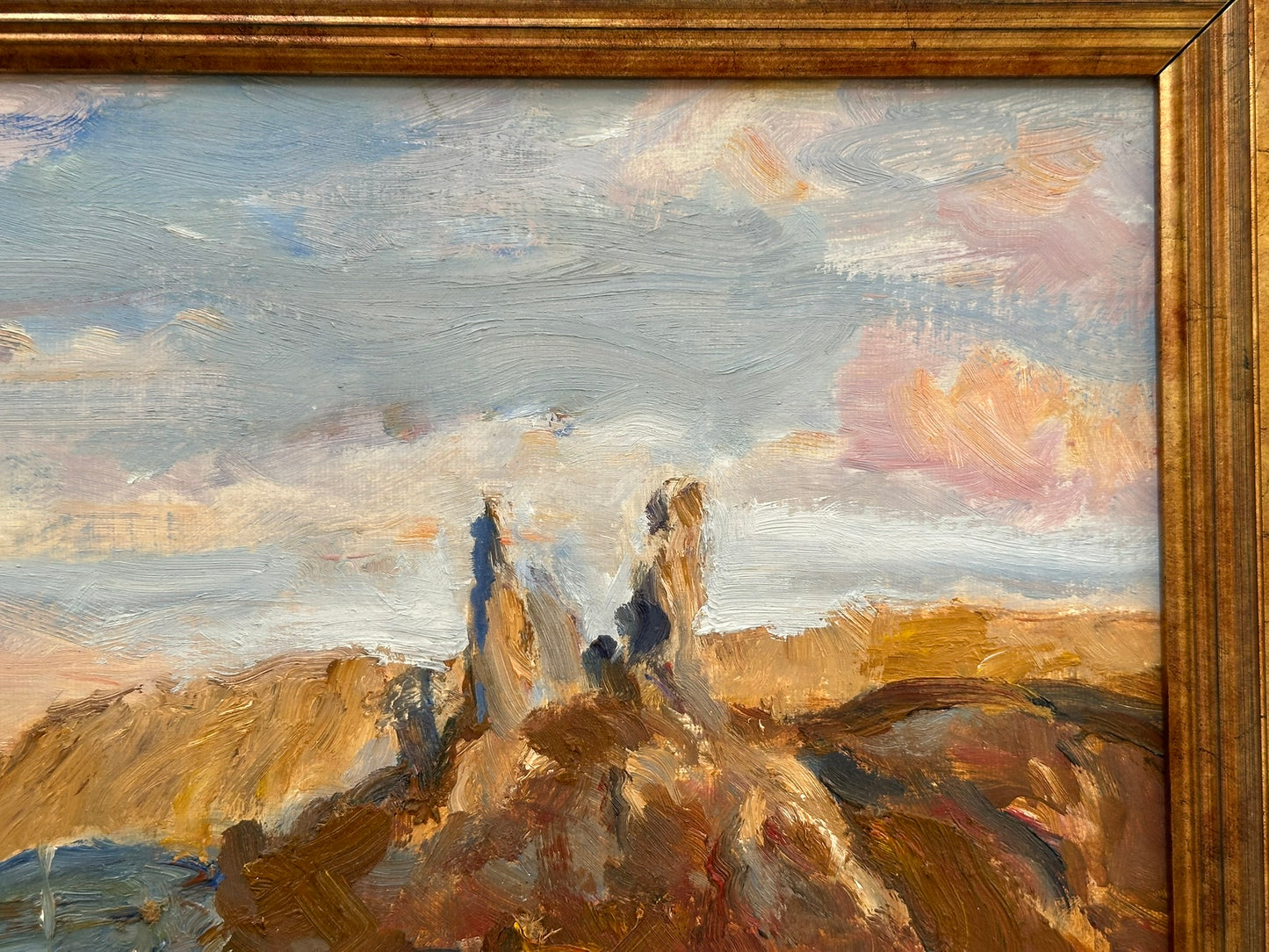 Keith Gardner RCA Oil Painting Scottish Harbour Isle of Skye Castle Moil 40x30cm