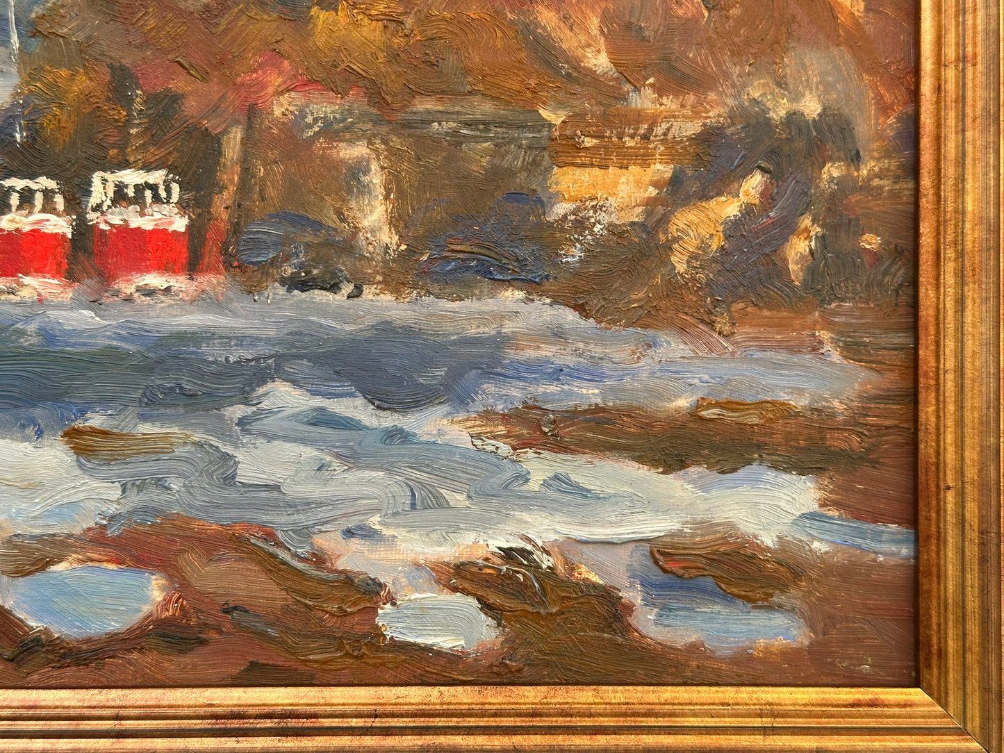Keith Gardner RCA Oil Painting Scottish Harbour Isle of Skye Castle Moil 40x30cm