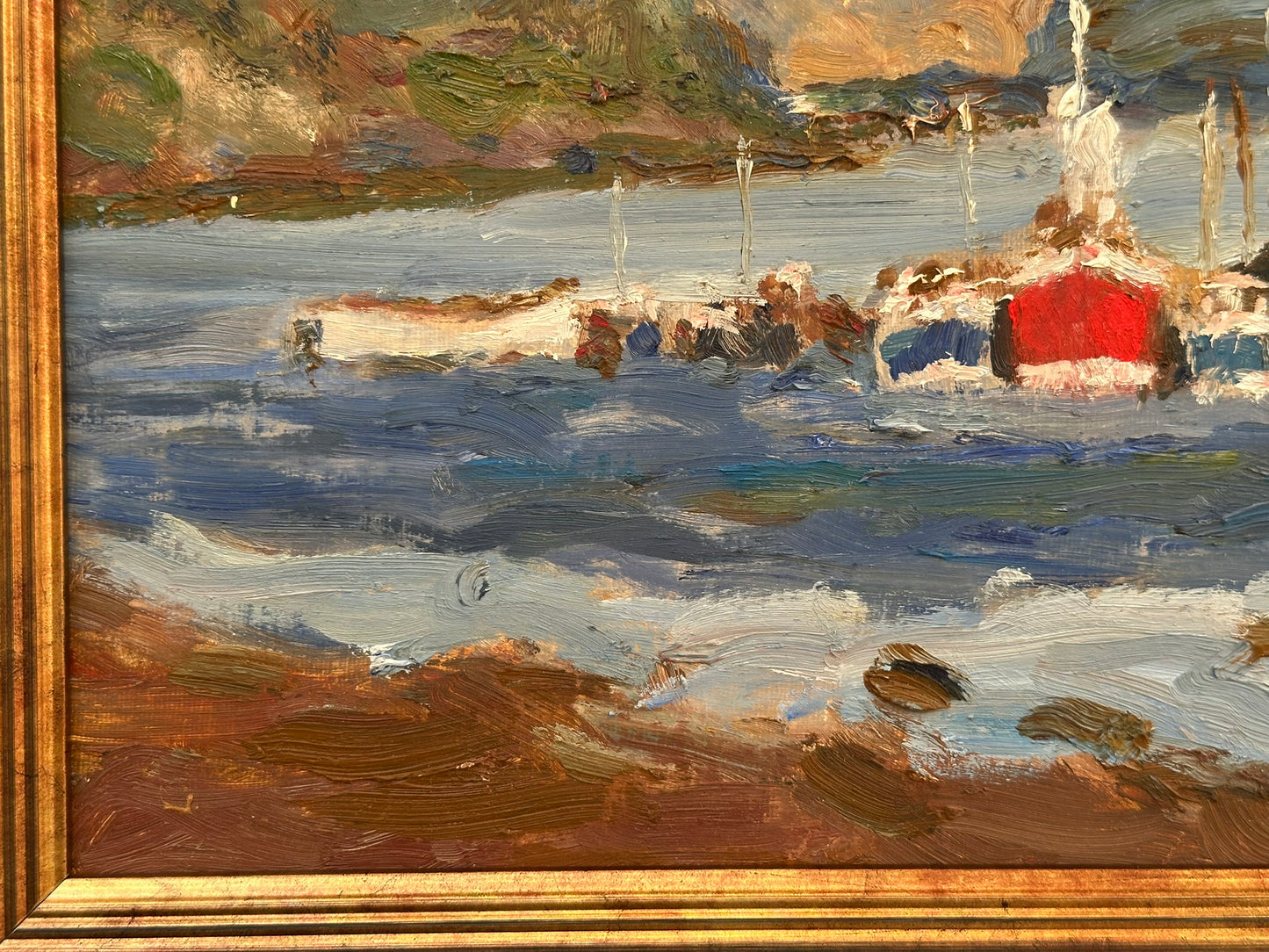 Keith Gardner RCA Oil Painting Scottish Harbour Isle of Skye Castle Moil 40x30cm
