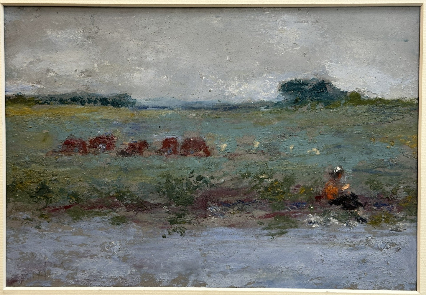Marc M Mouclier 1941 - French Impressionist Oil Painting , Cattle Landscape WWII
