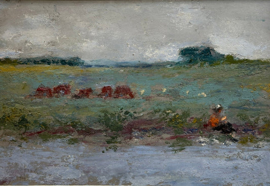 Marc M Mouclier 1941 - French Impressionist Oil Painting , Cattle Landscape WWII