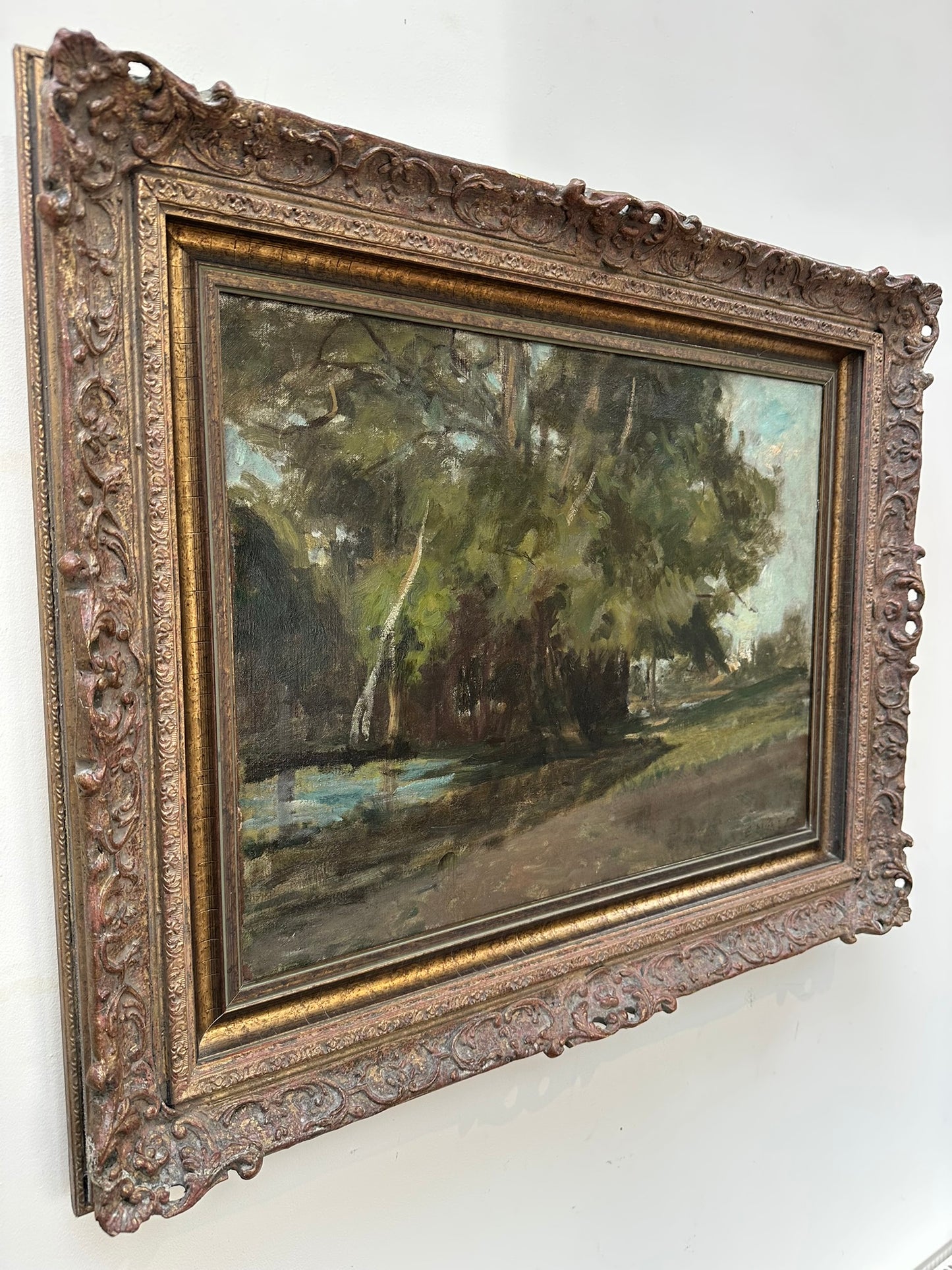 Edwin Nichol NEAC Suffolk Riverside Landscape 61x45cm in stunning frame 82x66cm