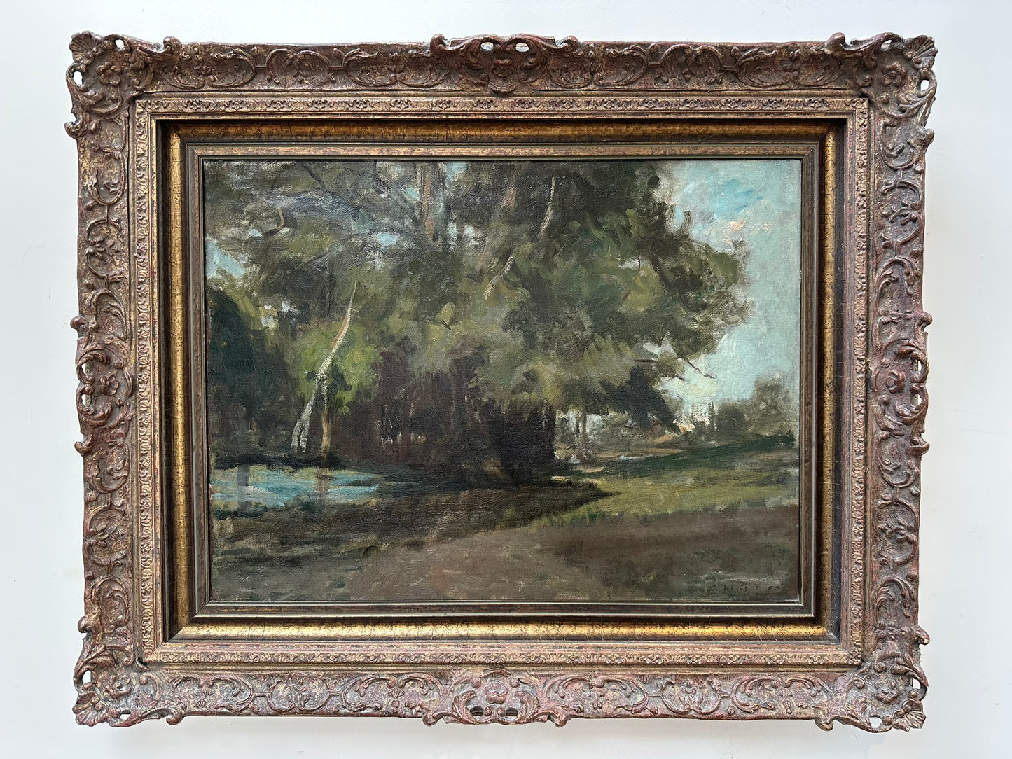 Edwin Nichol NEAC Suffolk Riverside Landscape 61x45cm in stunning frame 82x66cm