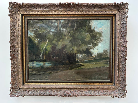 Edwin Nichol NEAC Suffolk Riverside Landscape 61x45cm in stunning frame 82x66cm