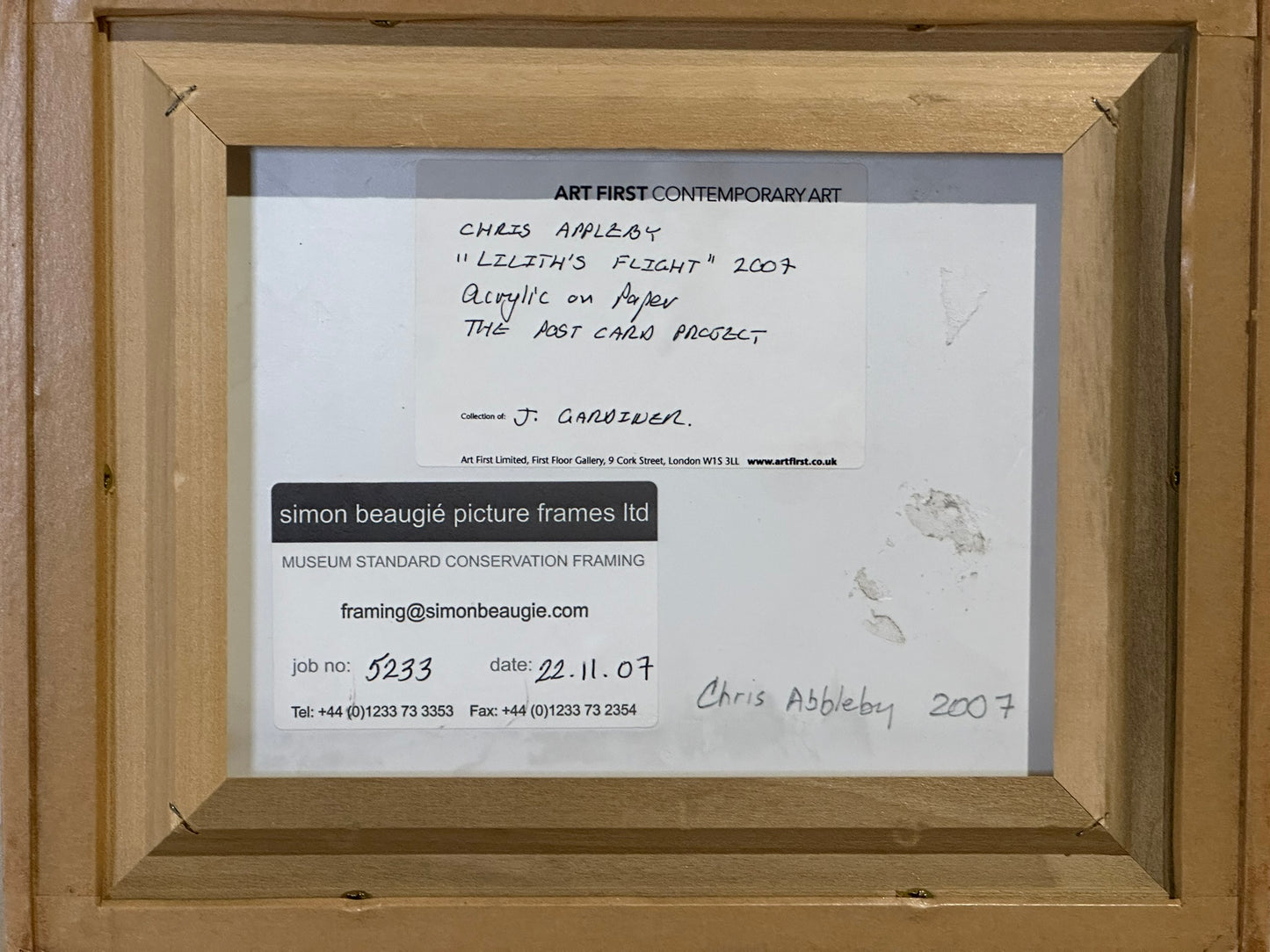 Chris Appleby - Lilith's Flight 2007 - RCA Artist - Post Card Project