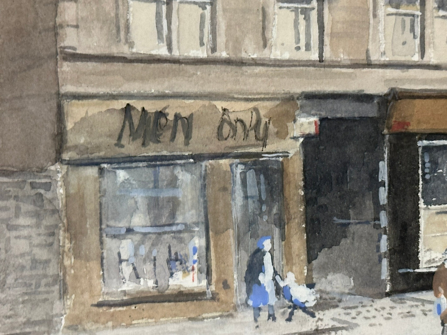 Tom Johnstone Scottish Watercolour - Black Cat Pub Laird Street Greenock 24x18cm
