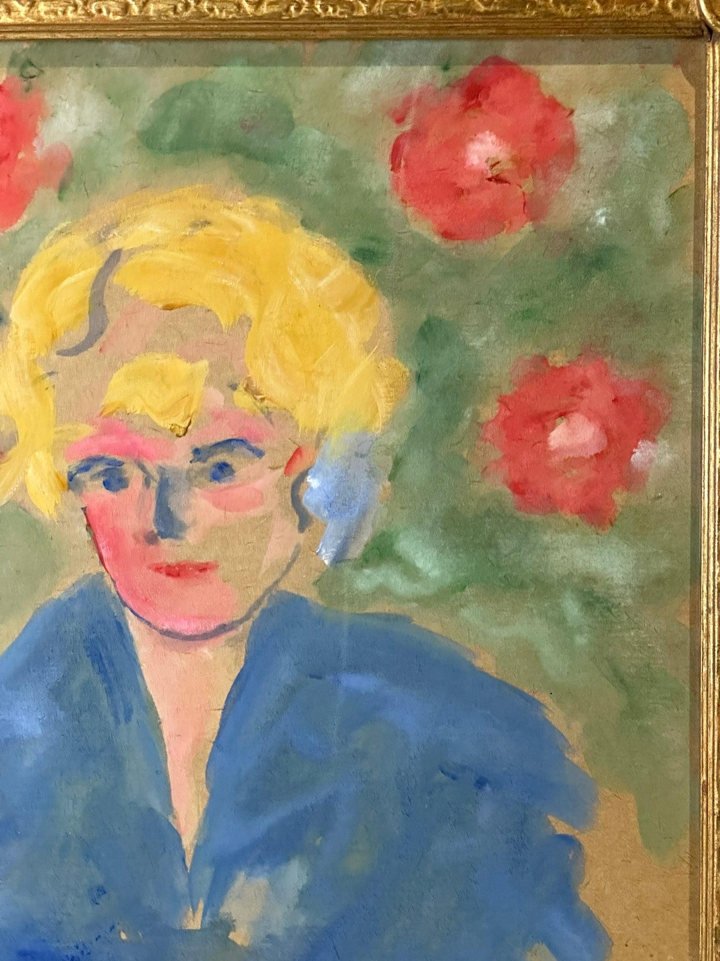 Milne Scottish School Colourist Gouache Portrait of a Woman c1950 28x22cm